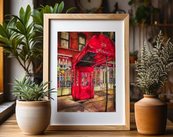 Premium Art Print | Arturo’s Coal Oven Pizza | Italian Restaurant | Greenwich Village | Illustration | NYC Storefront | Wall Art | Gifts
