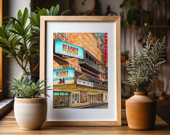 Premium Art Print | Majestic Theatre | Beaches | Broadway Musical | NYC Illustration | Storefront Drawing | Gifts | Marquee