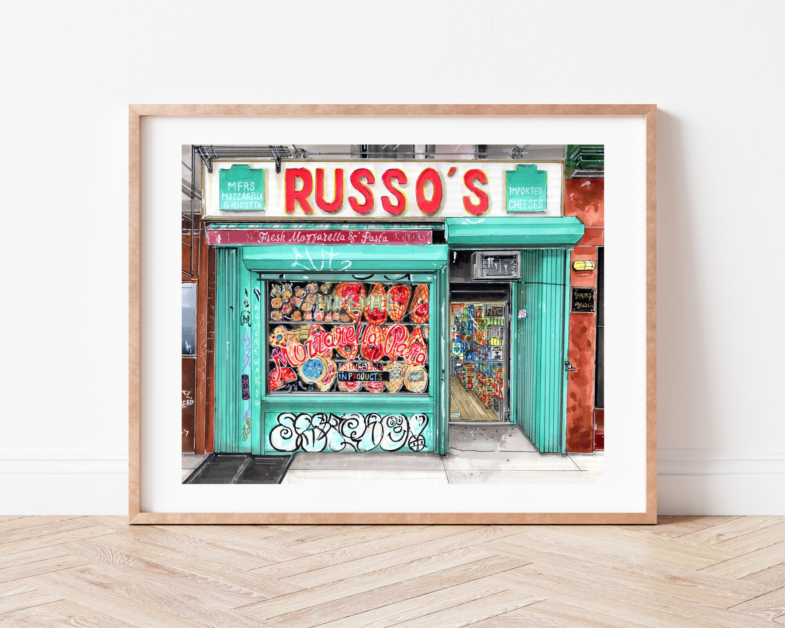 Premium Art Print Russo's Mozzarella and Pasta East Village