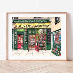 Premium Kunstdruck | Shakespeare und Company | Buchhandlung | Paris Illustration | Schaufenster | Wohndekor | Einweihungsgeschenk