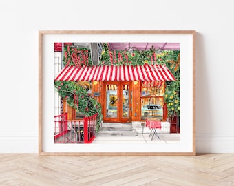 Premium Art Print | Rubirosa Ristorante | Pizza | NYC Illustration | Storefront | Home Decor | Kitchen Decor | Wall Art | Housewarming Gifts