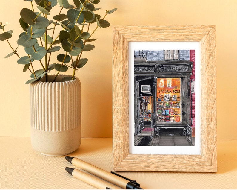 Premium Art Print Left Bank Books West Village Bookstore NYC Illustration Storefront Home Decor Housewarming Gift image 7