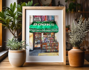 Premium Art Print | Westsider Rare and Used Books | Upper West Side | Bookstores | NYC Illustration | Hand-made | Drawing | Gift Idea