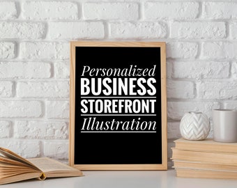 Personalized Storefront Illustration | Illustration from Photo | Building Portrait | Storefront Drawing | Handmade | Business Opening