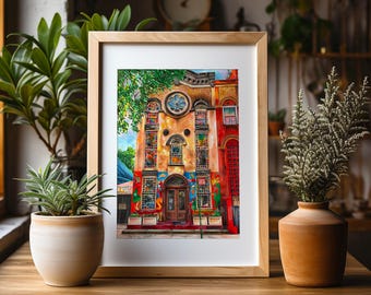 Sixth Street Community Center Print | East Village NYC Illustration | Hand-drawn Facade | New York City Drawing