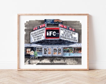 Premium Art Print | IFC Center Independent Film | NYC Illustration | Storefront | Drawing | Home Decor | Wall Art | Housewarming Gifts