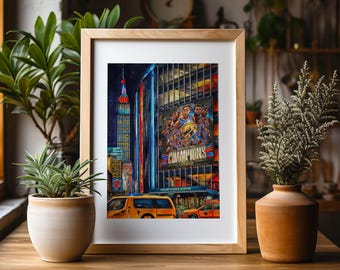 Premium Art Print | Madison Square Garden | The Knicks | NBA Champions 2026 | Basketnball Fan | NYC Illustration | Penn Station | Gifts