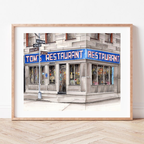 Premium Art Print | Seinfeld Diner | Tom's Restaurant | NYC Illustration | Storefront | Home Decor | Wall Art | Housewarming Gifts