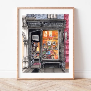 Premium Art Print Left Bank Books West Village Bookstore NYC Illustration Storefront Home Decor Housewarming Gift image 6