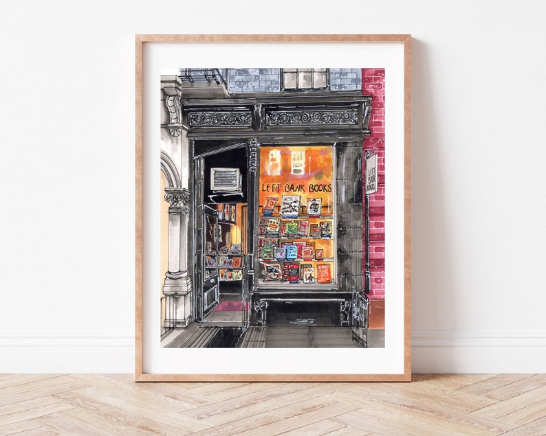 Premium Art Print Left Bank Books West Village Bookstore NYC Illustration Storefront Home Decor Housewarming Gift image 6