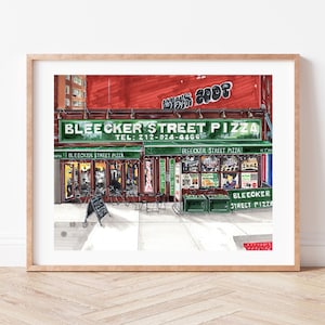 Premium Art Print | Bleecker Street Pizza | Nonna Maria | West Village | NYC Illustration | Storefront | Decor | Wall Art | Housewarming