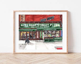 Premium Art Print | Bleecker Street Pizza | Nonna Maria | West Village | NYC Illustration | Storefront | Decor | Wall Art | Housewarming