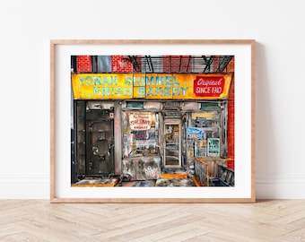 Premium Art Print | Yonah Schimmel's Knish Bakery | Jewish Bakery | Lower East Side | LES | NYC Illustration | Hand-drawn | Hand-made | Gift