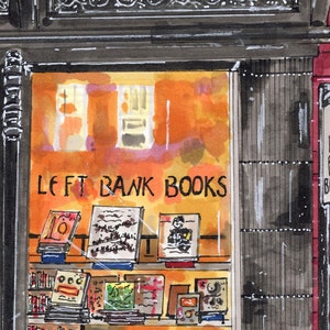 Premium Art Print Left Bank Books West Village Bookstore NYC Illustration Storefront Home Decor Housewarming Gift image 2