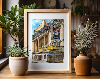 Premium Art Print | Music Box Theatre | Giant | John Lithgow | Broadway Play | Roald Dahl | NYC Illustration | Storefront Drawing | Gifts