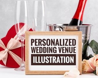 Personalized Wedding Venue Illustration | Custom Wedding Gift | Illustration from Photo | Handmade Gift | Anniversary Gift | Art Commission