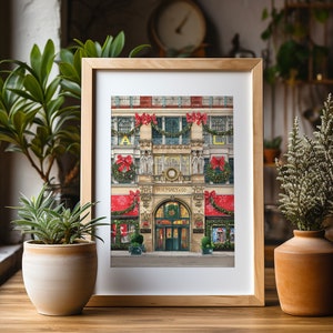 Premium Art Print | Macy&#39;s 34th Street | Merry Christmas | Holidays | NYC Illustration | Drawing | Gift | Wedding | Housewarming Gift
