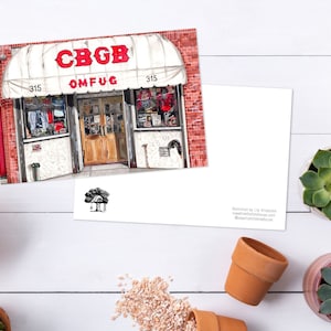 Postal Único: CBGB Ilustrado à Mão | Vitrine da cidade de Nova York