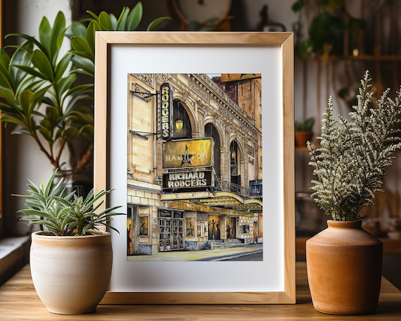Premium Art Print | Hamilton Musical | Lin-Manuel Miranda | Broadway | Richard Rodgers Theatre | NYC Illustration | Storefront | Gifts