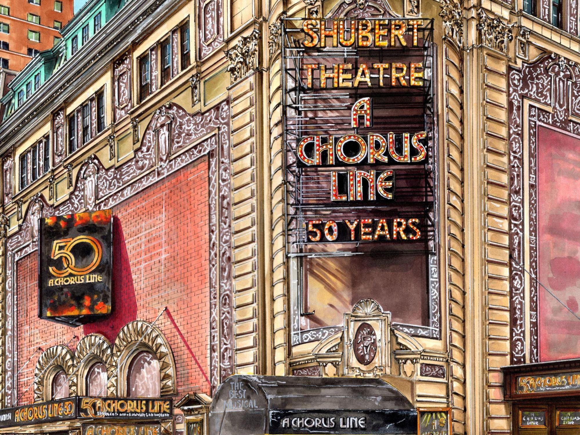 【アート】A CHORUS LINE SHUBERT THEATRE Premium Art Print | Shubert Theatre | A Chorus Line | 50th