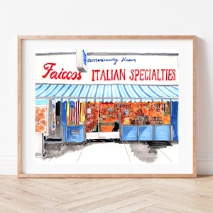 Premium Art Print | Faicco’s Italian Specialties | Illustration | Drawing | NYC Storefront | Home Decor | Wall Art | Housewarming Gifts