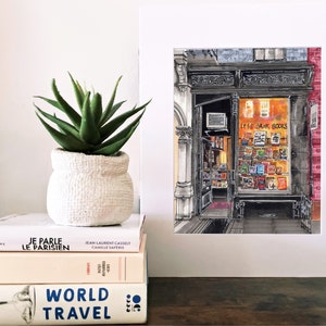 Premium Art Print Left Bank Books West Village Bookstore NYC Illustration Storefront Home Decor Housewarming Gift image 5