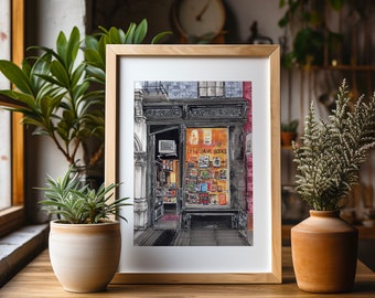 Premium Art Print | Left Bank Books | West Village Bookstore | NYC Illustration | Storefront | Home Decor | Housewarming Gift