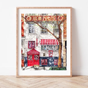 Premium Art Print | Marie&#39;s Crisis Cafe | Piano Bar | West Village Grove St | Live Music | NYC Illustration | Drawing | Housewarming Gift