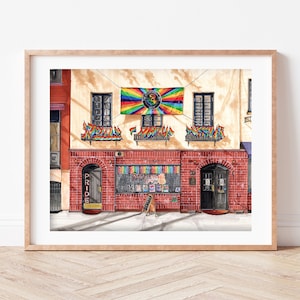 Premium Art Print | The Stonewall Inn | Pride | LGBTQIA+ | Brooklyn Brewery | NYC Illustration | Storefront | Drawing | Housewarming Gifts
