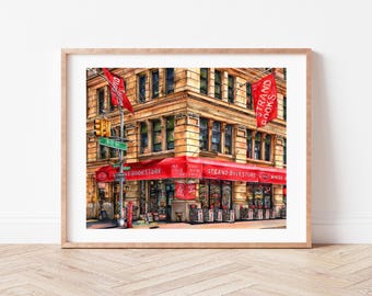 Premium Art Print | Strand Bookstore | Union Square | Bookstores | 18 Miles of Books | NYC Illustration | Hand-made | Drawing | Gift Idea