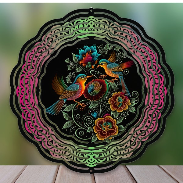 Sparrow Wind Spinner Sublimation Design, Exotic Mandala Birds WindSpinner PNG for Sublimation, Digital Download, Bird 10inch Wind spinner