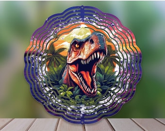 T-rex Wind Spinner Sublimation Design, T rex Dinosaurier WindSpinner PNG für Sublimation, digitaler Download, Trex 10inch Wind Spinner Design