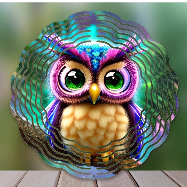 Cute Owl Png for Sublimation, Wind Spinner Sublimation Designs,  Colorful Cute Owl Png, Garden Wind Spinner Design, Instant Digital Download