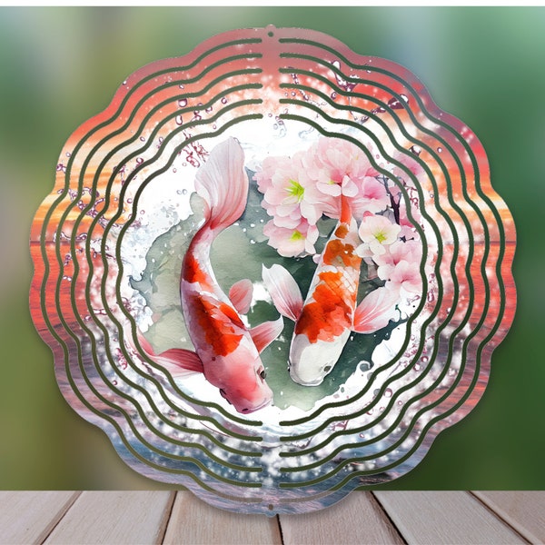 Koi Fish Wind Spinner Sublimation Design, Fish WindSpinner PNG for Sublimation, Koi Fish 10inch Wind spinner, Koi Fish Png Digital Download