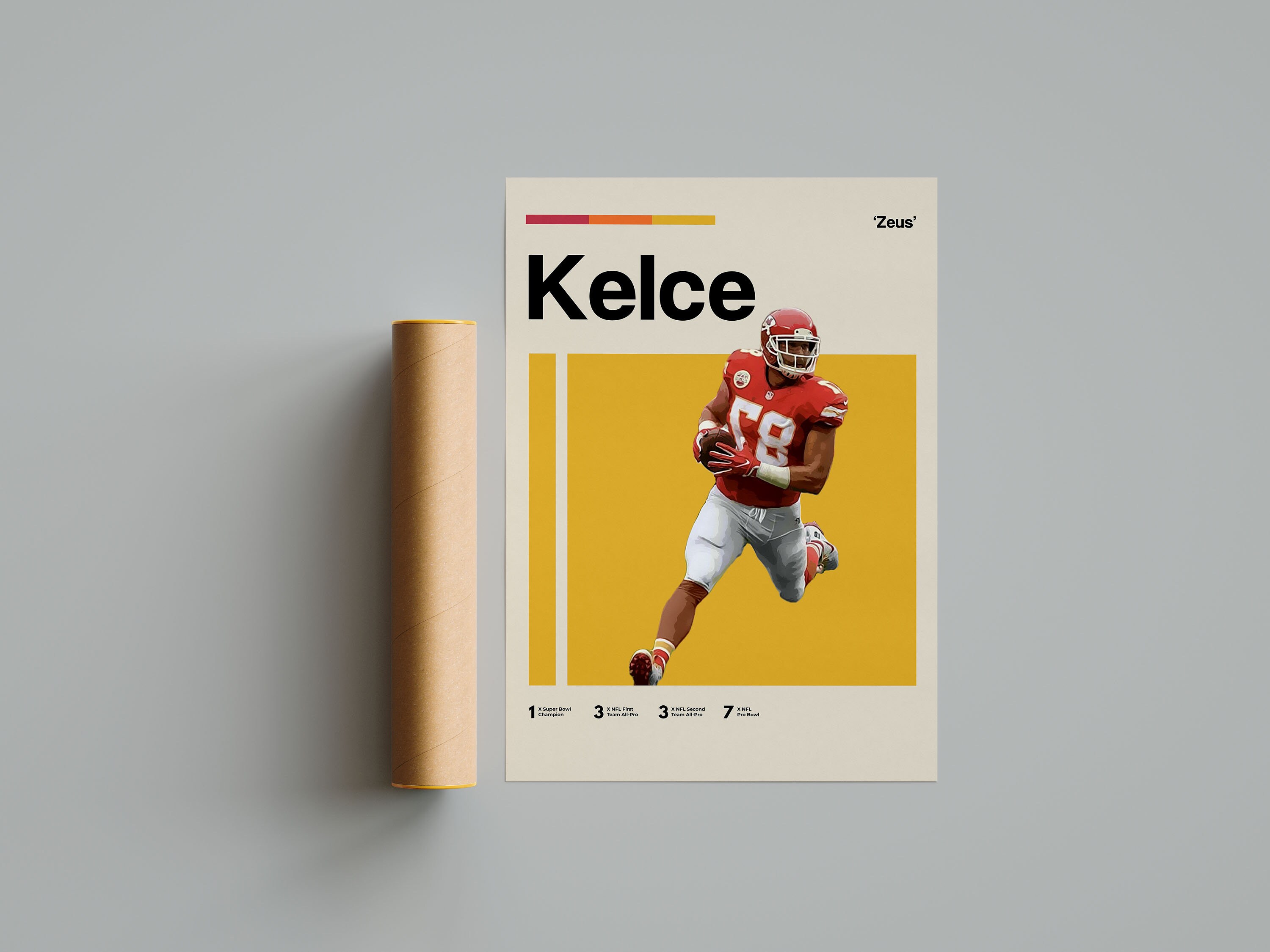 Discover Travis Kelce Poster, Kansas City Chief Art Print, Bedroom Poster