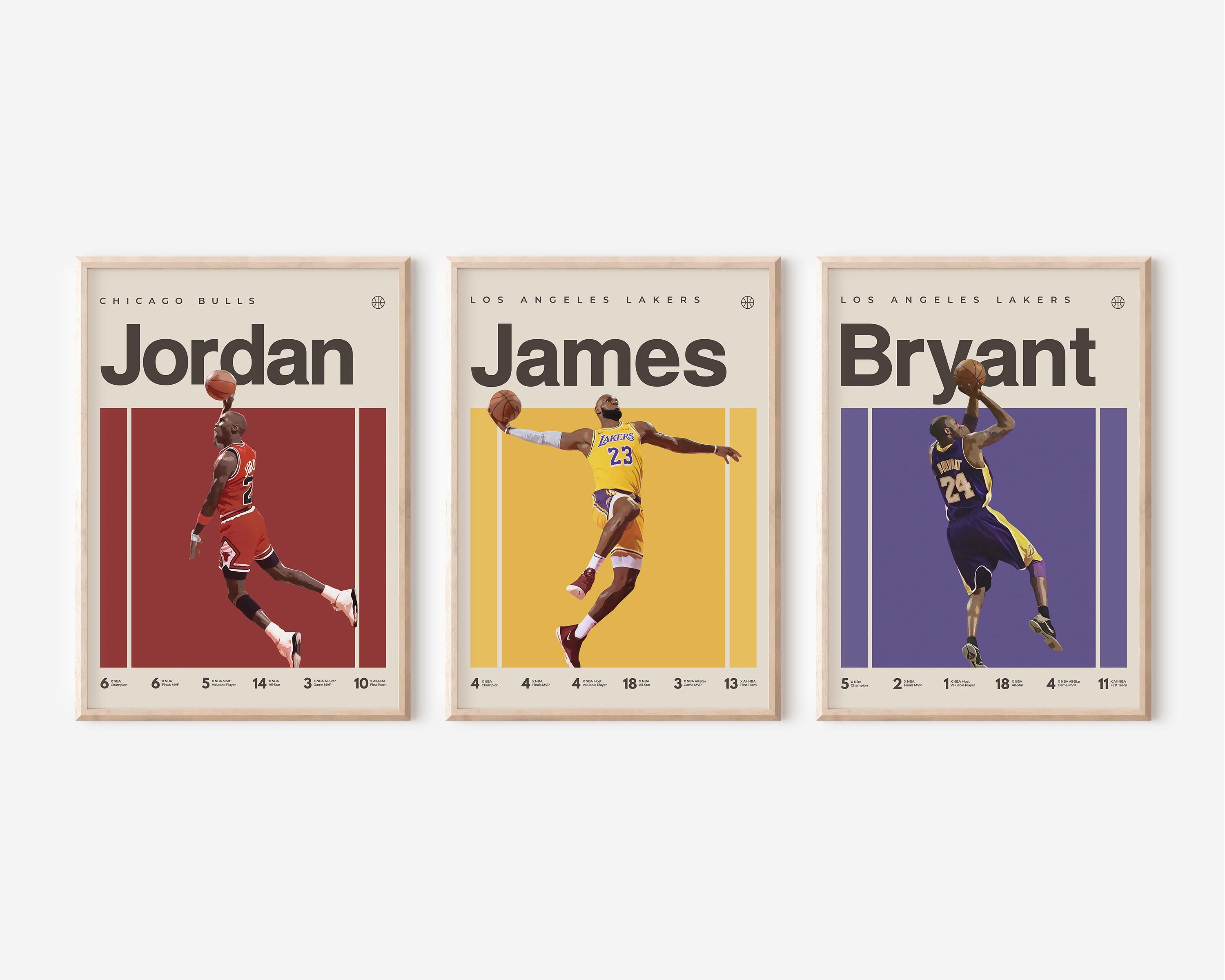 Michael Jordan Lebron James Kobe Bryant Greatest Signed Autograph A4 Poster