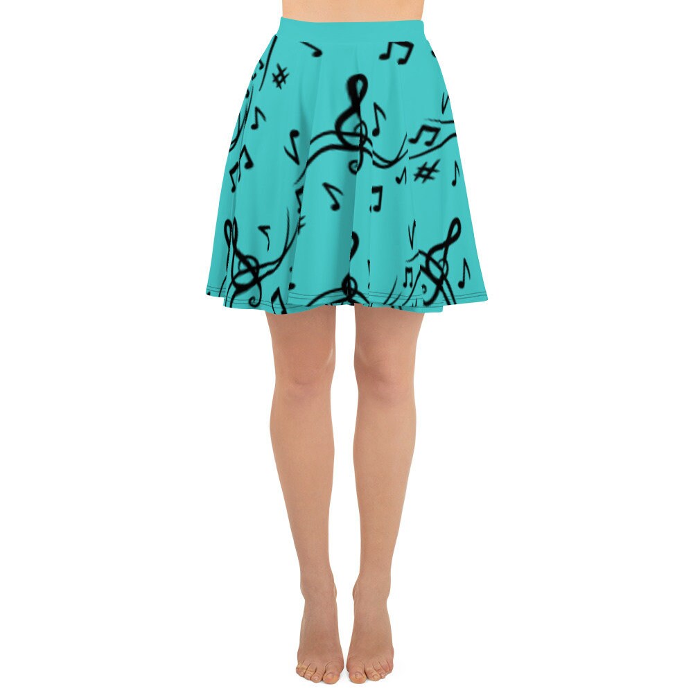 Skater Skirt Music Notes Etsy