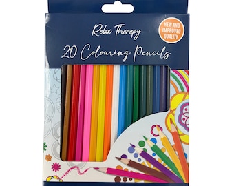 20 Colouring Pencils High Quality Premium Relax Therapy Colour Adults Kids Craft