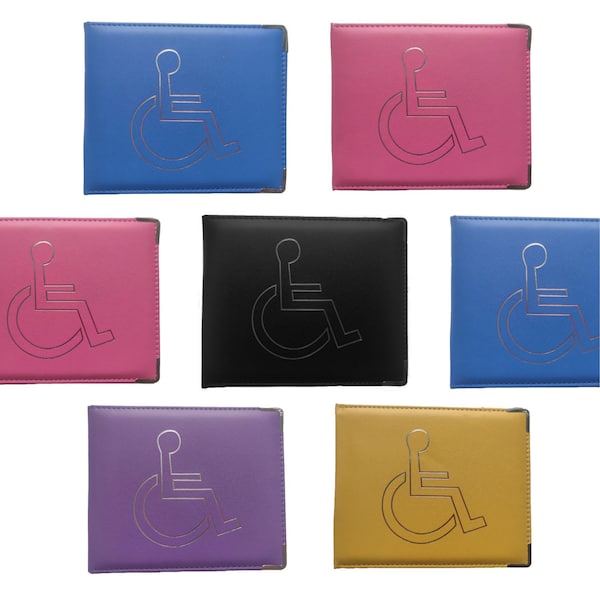 DISABLED BADGE HOLDER WALLET REAL LEATHER DISABILITY PARKING COVER BLACK 1499 | UK