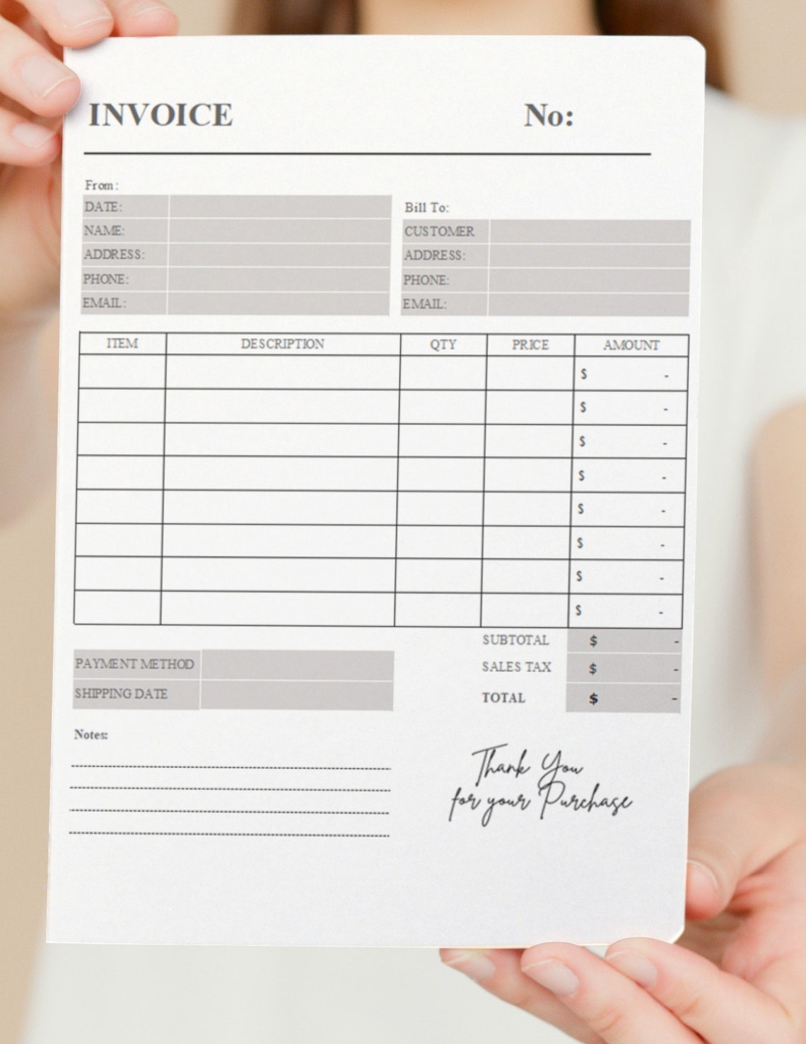 Microsoft Excel Standard Order Form & Invoice Template, Customizable ...
