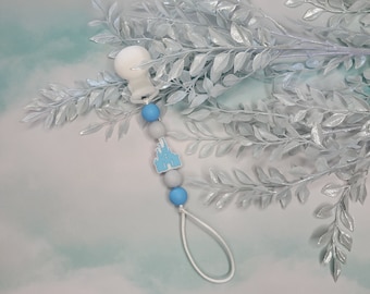 Attache-sucette inspirée des châteaux bleus, silicone