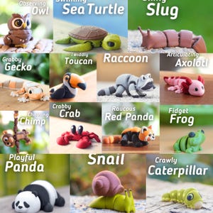 Fidget Articulated 3D Printed Animals – Poseable Flexi Desk Toy Gift