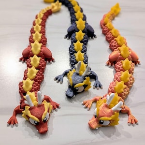 Whimsical Wiggly Dragon 3D Printed Articulated Fidget Toy Fun Gift