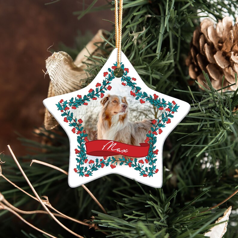Custom Ceramic Dog Photo Ornament, Pet Memorial Keepsake - Etsy