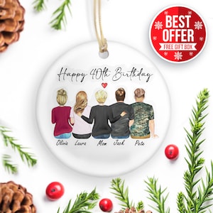 Custom 40th Birthday Ornament, Home Decor, Custom Birthday Ornament, Birthday Gift, Happy Birthday Ornament, Keepsake