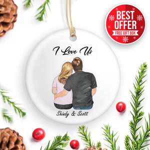 Custom Couples Ornament, Wedding Gift, Family Ornament, Customized Ornament, Engagement Gift, Personalized Engaged Ornament