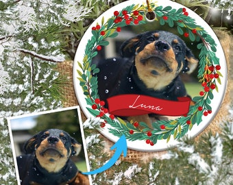Custom Ceramic Rottweiler Ornament, Based off Your Dog's Photo, Pet Memorial Keepsake, Custom, Personalized Keepsake