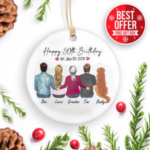 Personalized 50Th Birthday Keepsake, Personalized Name Ornament, Custom Ornament Birthday With Name, 50Th Birthday Gift, Home Decoration