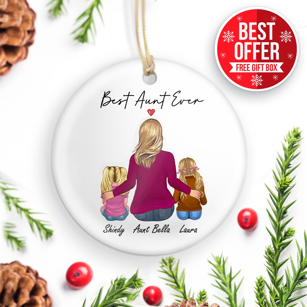 Personalized Best Aunt Ever, Personalized Ornament, Aunt Ornament ...