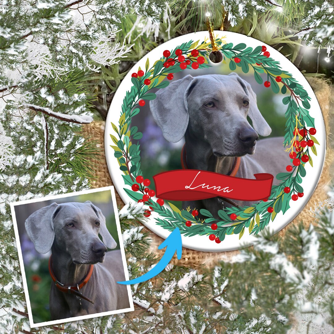 Custom Ceramic Dog Photo Ornament, Pet Memorial Keepsake - Etsy